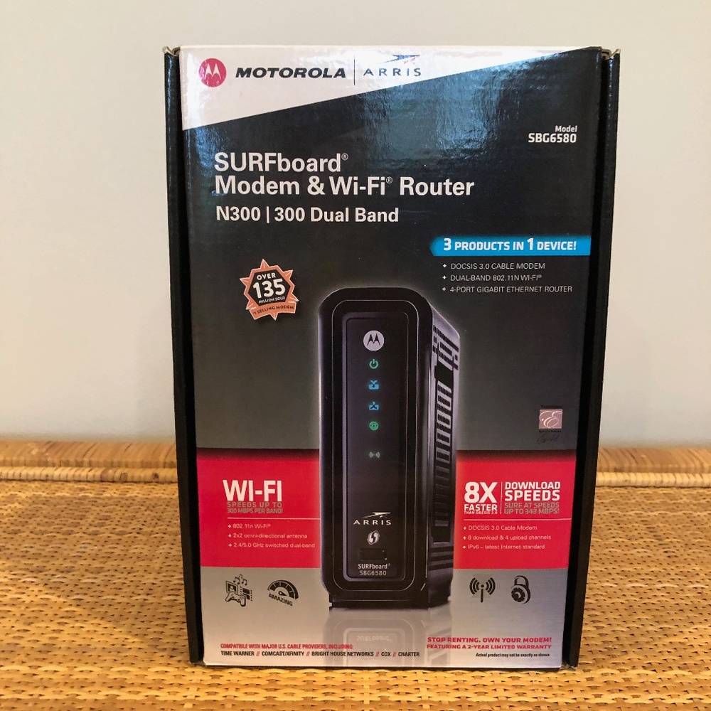 Motorola Arris Surfboard Modem & Wifi Router SBG6580 EUC